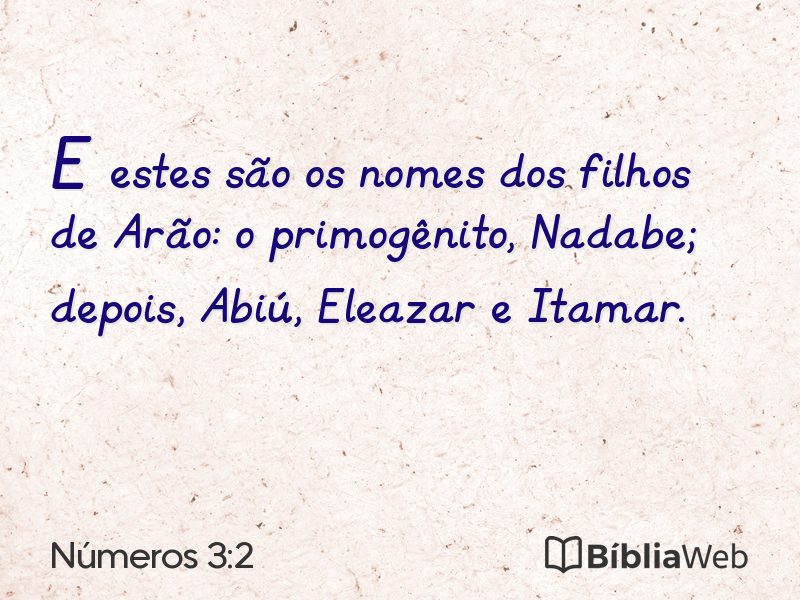 Números 3:2 em imagem para compartilhar