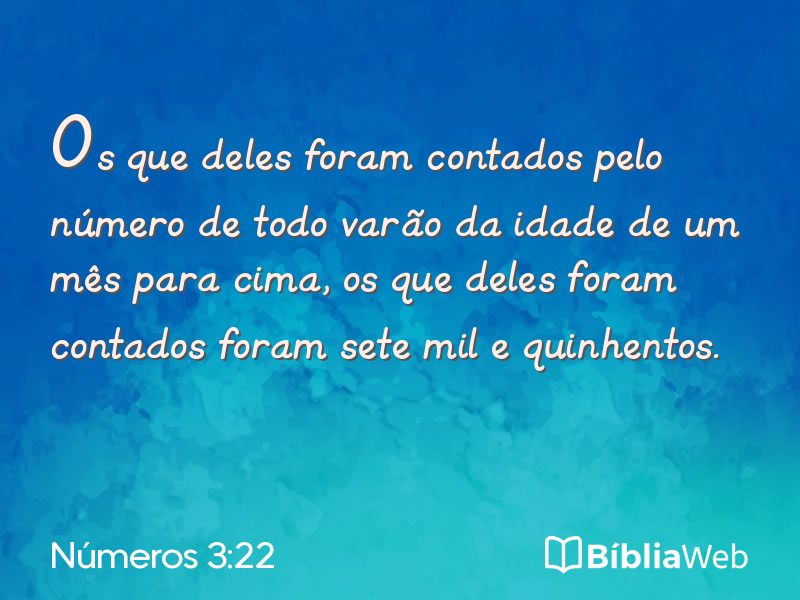 Números 3:22 em imagem para compartilhar