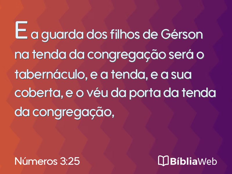 Números 3:25 em imagem para compartilhar