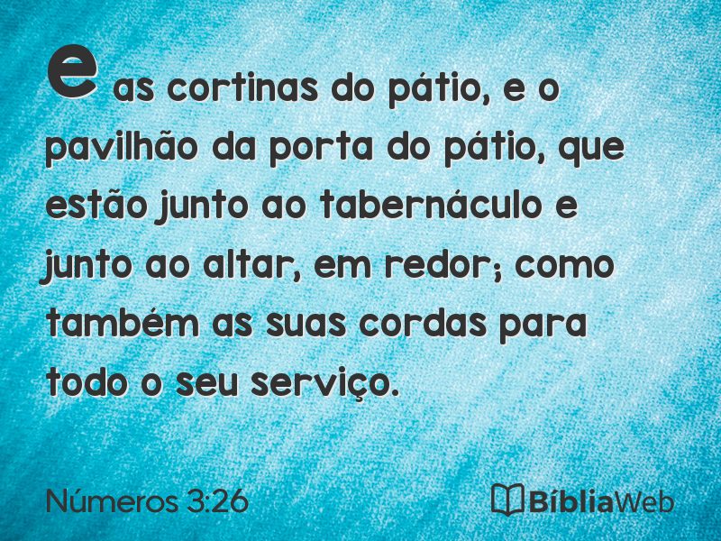 Números 3:26 em imagem para compartilhar