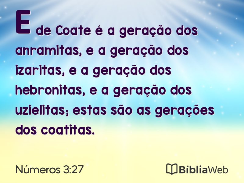 Números 3:27 em imagem para compartilhar