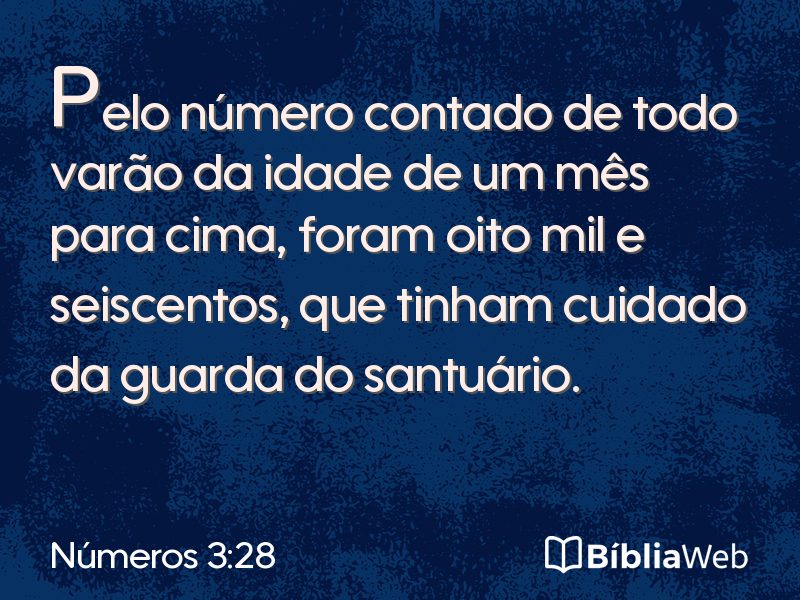 Números 3:28 em imagem para compartilhar