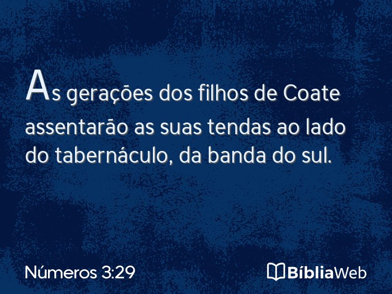 Números 3:29 em imagem para compartilhar