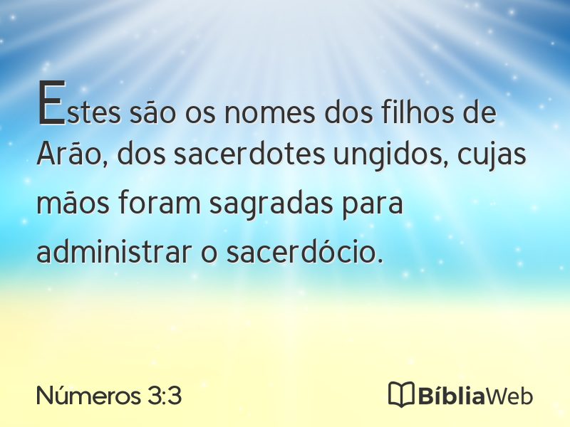 Números 3:3 em imagem para compartilhar