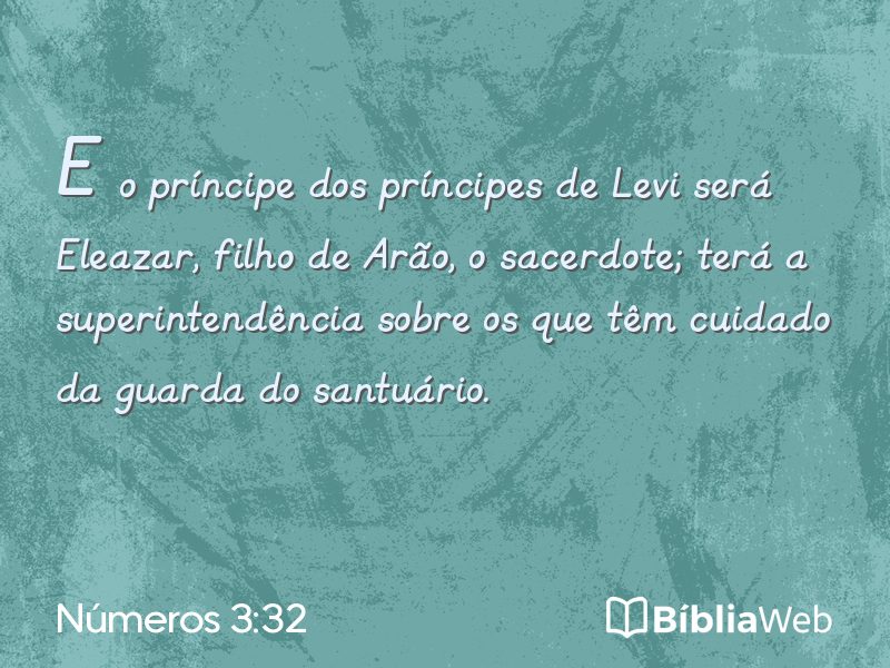 Números 3:32 em imagem para compartilhar