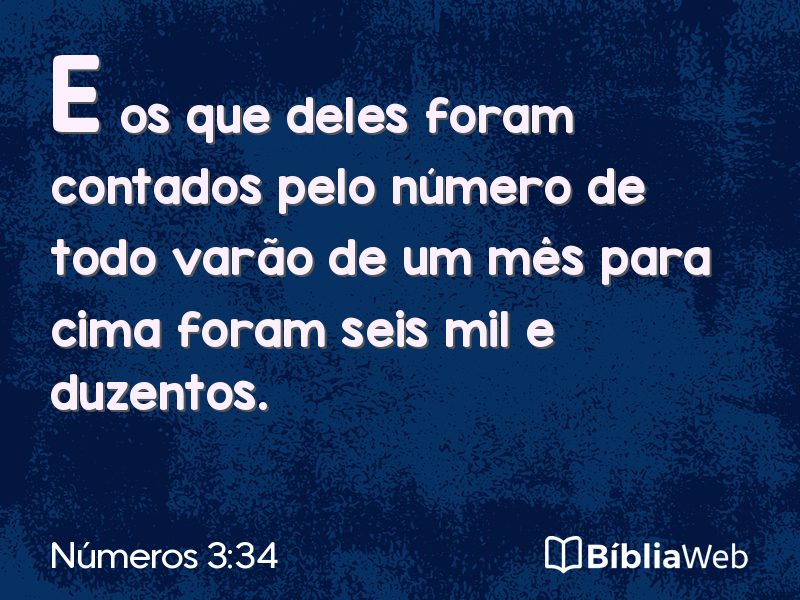 Números 3:34 em imagem para compartilhar
