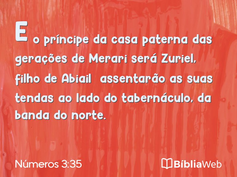 Números 3:35 em imagem para compartilhar