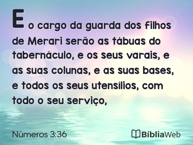 Números 3:36 em imagem para compartilhar