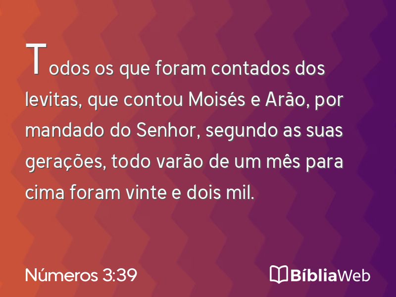 Números 3:39 em imagem para compartilhar