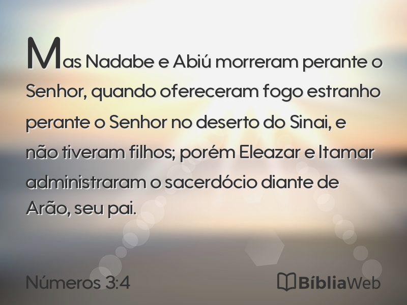 Números 3:4 em imagem para compartilhar
