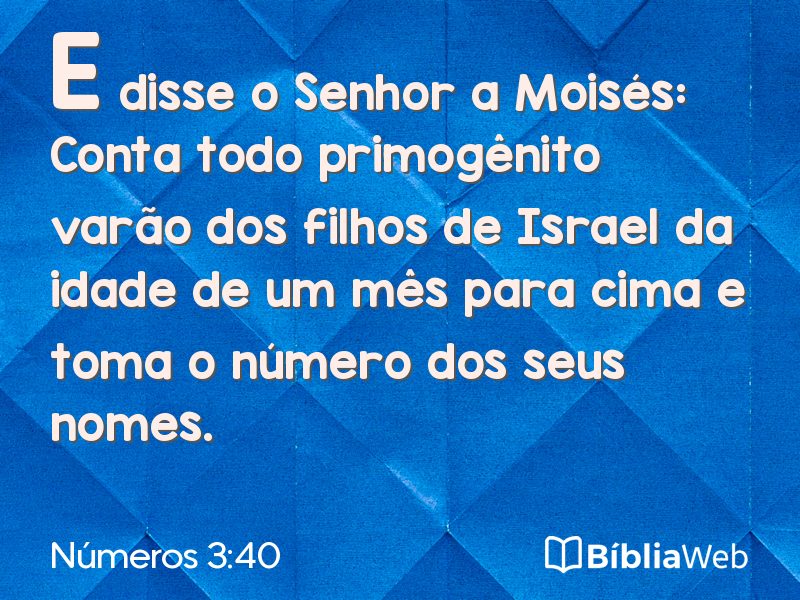 Números 3:40 em imagem para compartilhar