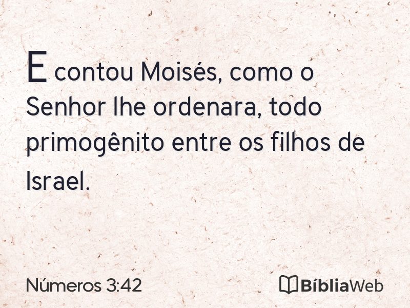 Números 3:42 em imagem para compartilhar