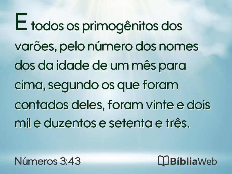 Números 3:43 em imagem para compartilhar