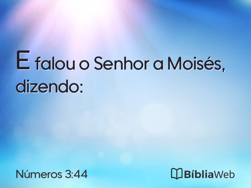 Números 3:44 em imagem para compartilhar