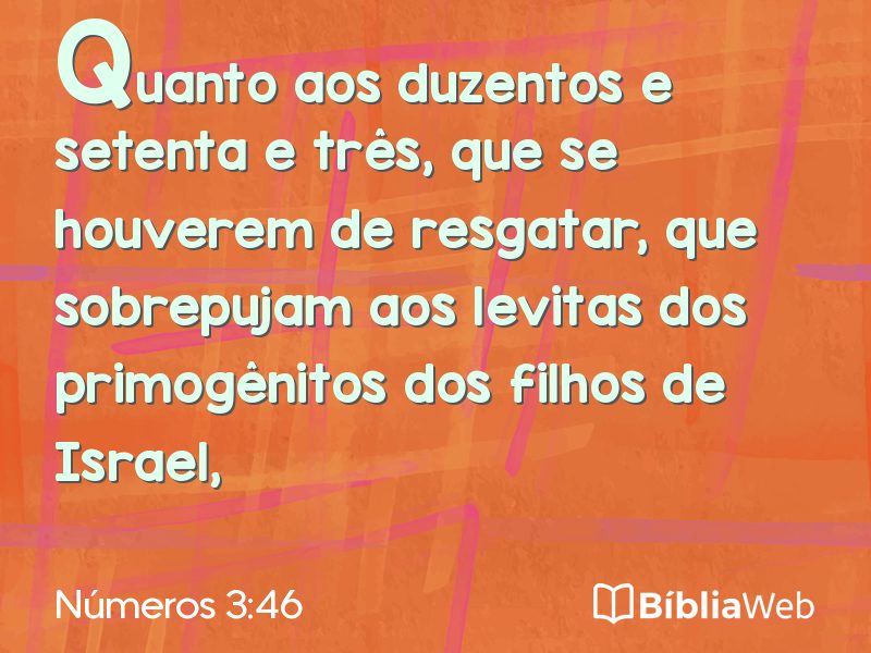 Números 3:46 em imagem para compartilhar