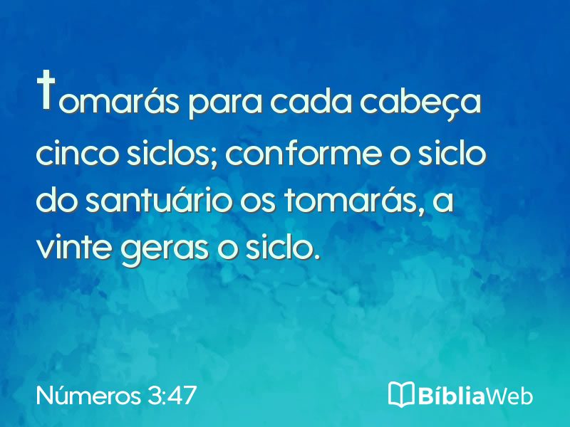 Números 3:47 em imagem para compartilhar