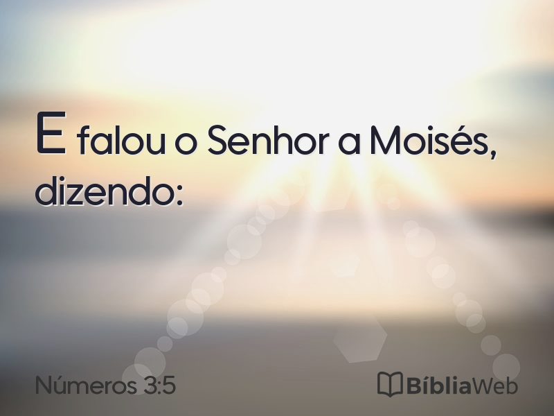 Números 3:5 em imagem para compartilhar
