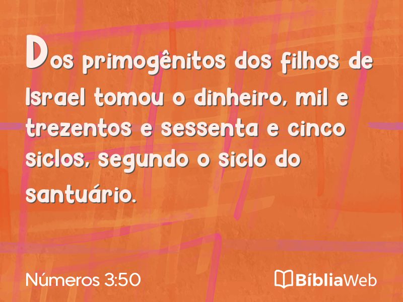 Números 3:50 em imagem para compartilhar