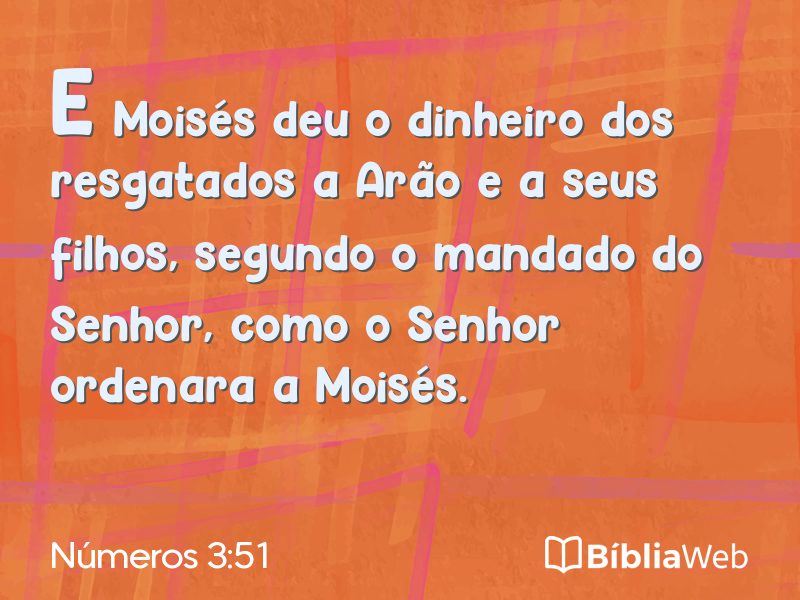 Números 3:51 em imagem para compartilhar