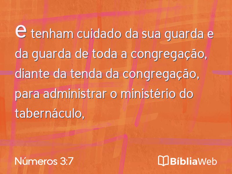 Números 3:7 em imagem para compartilhar