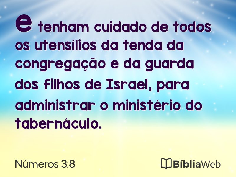 Números 3:8 em imagem para compartilhar