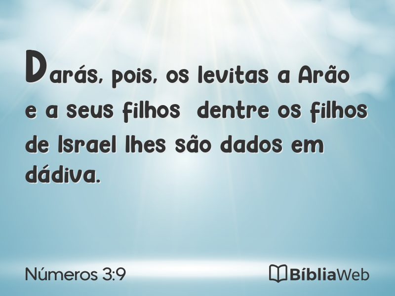 Números 3:9 em imagem para compartilhar