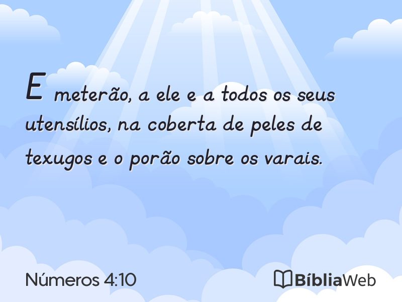 Números 4:10 em imagem para compartilhar