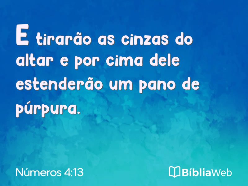Números 4:13 em imagem para compartilhar