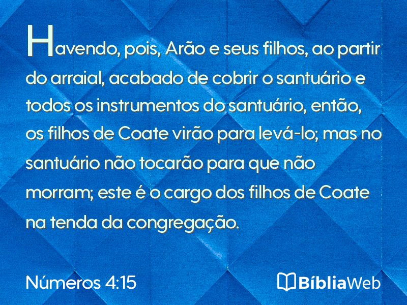 Números 4:15 em imagem para compartilhar