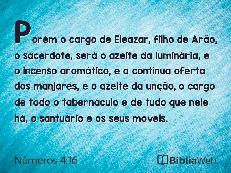 Números 4:16 em imagem para compartilhar