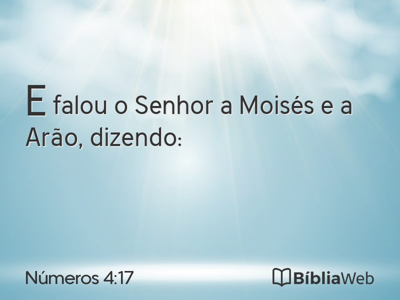 Números 4:17 em imagem para compartilhar