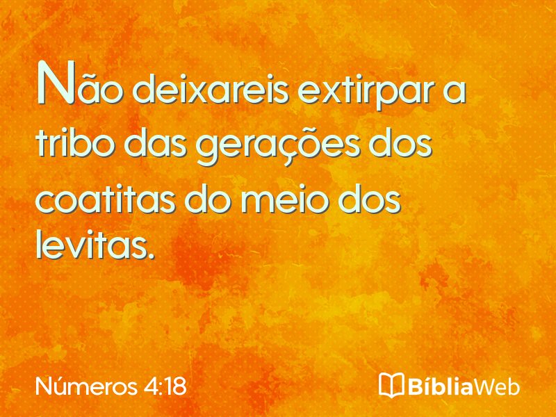 Números 4:18 em imagem para compartilhar