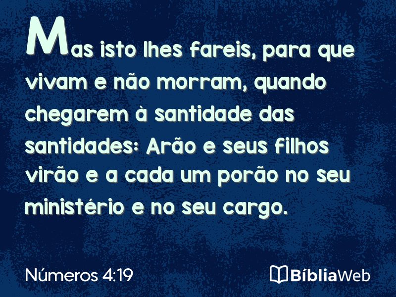 Números 4:19 em imagem para compartilhar