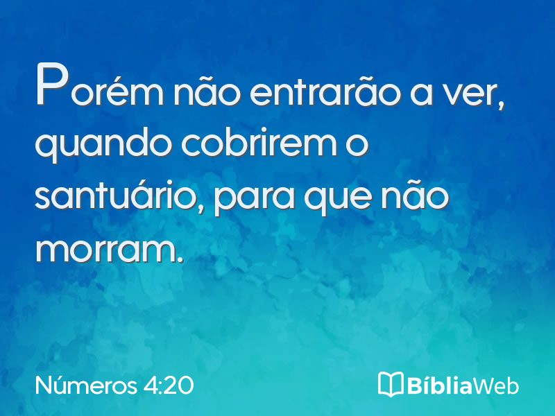 Números 4:20 em imagem para compartilhar