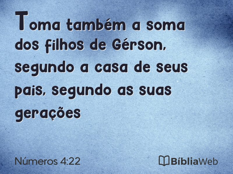 Números 4:22 em imagem para compartilhar
