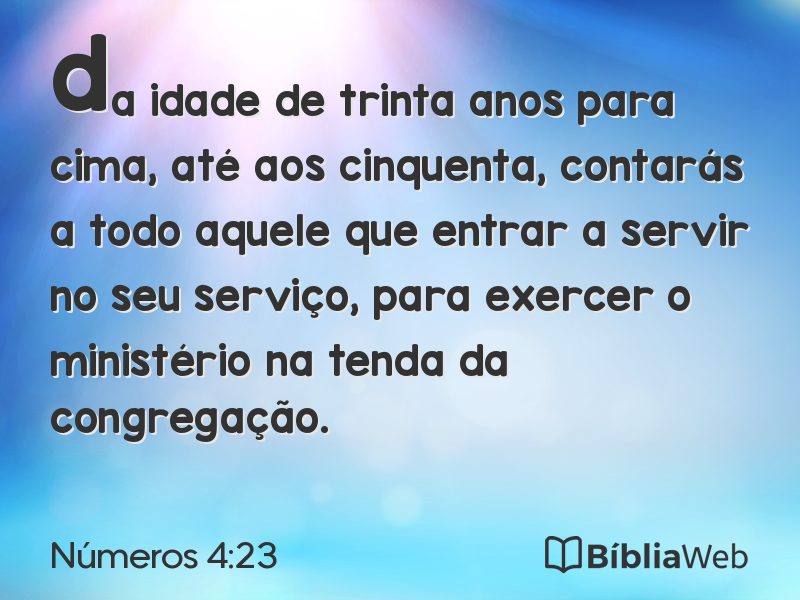 Números 4:23 em imagem para compartilhar