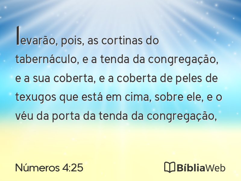 Números 4:25 em imagem para compartilhar
