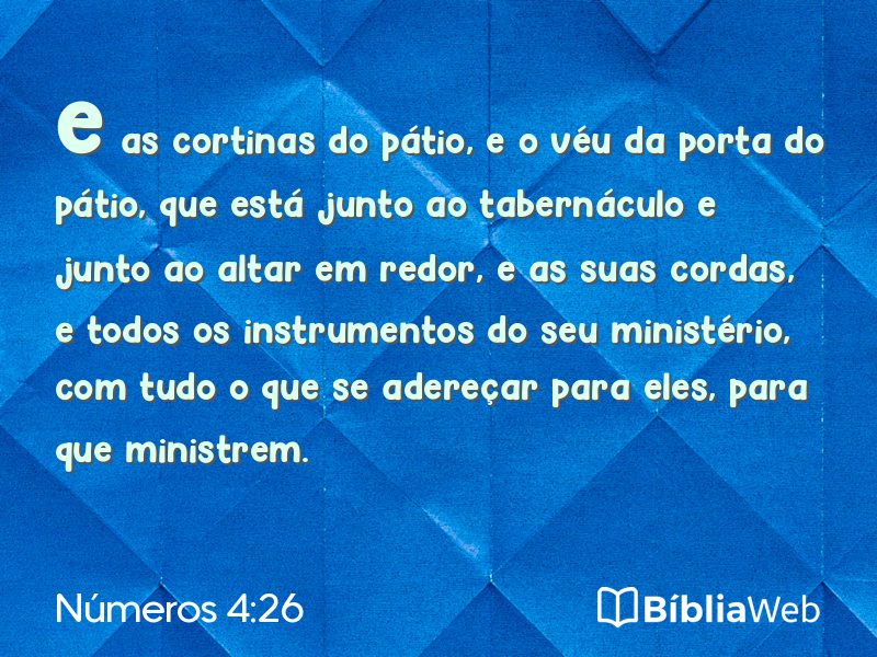 Números 4:26 em imagem para compartilhar