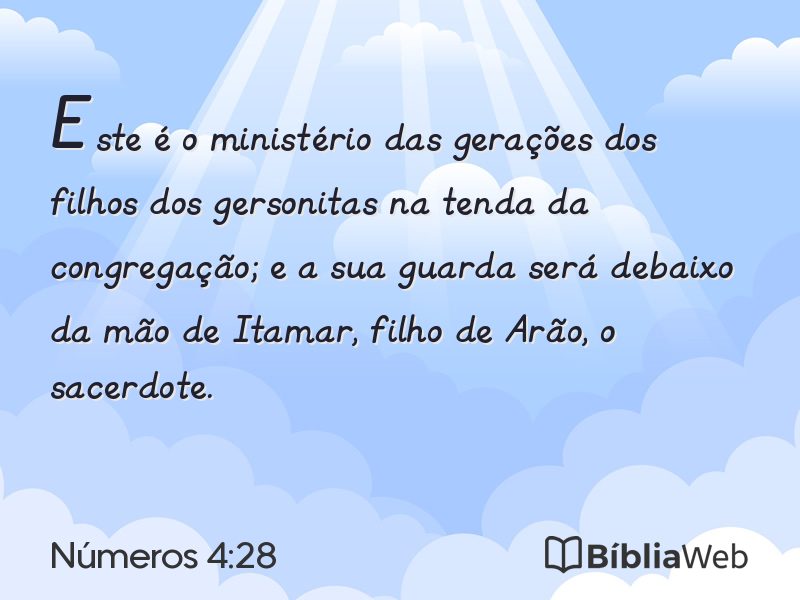 Números 4:28 em imagem para compartilhar
