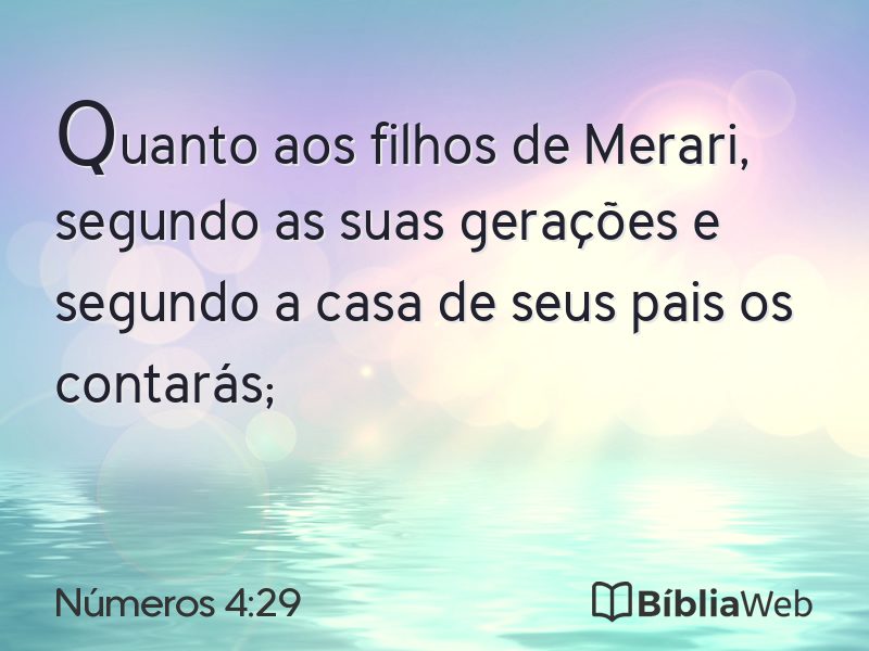 Números 4:29 em imagem para compartilhar