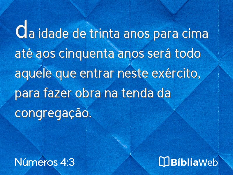 Números 4:3 em imagem para compartilhar