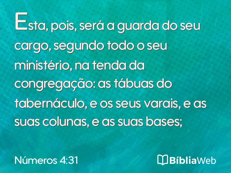Números 4:31 em imagem para compartilhar