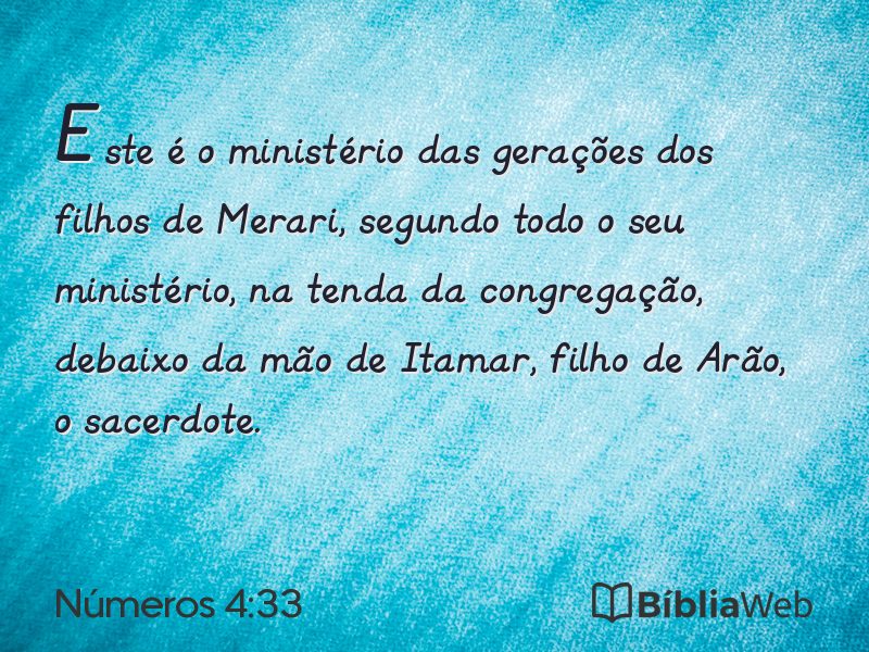 Números 4:33 em imagem para compartilhar
