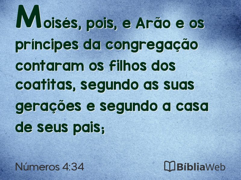 Números 4:34 em imagem para compartilhar