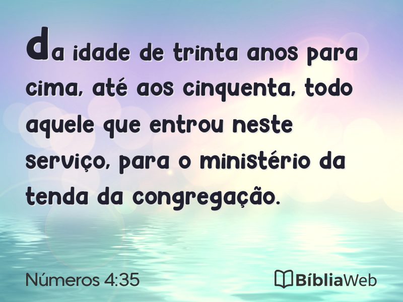Números 4:35 em imagem para compartilhar