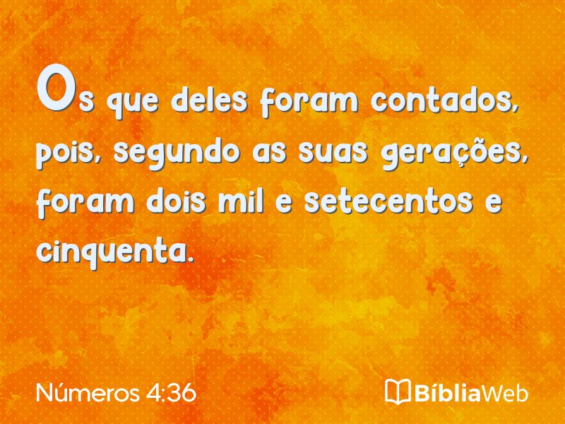 Números 4:36 em imagem para compartilhar