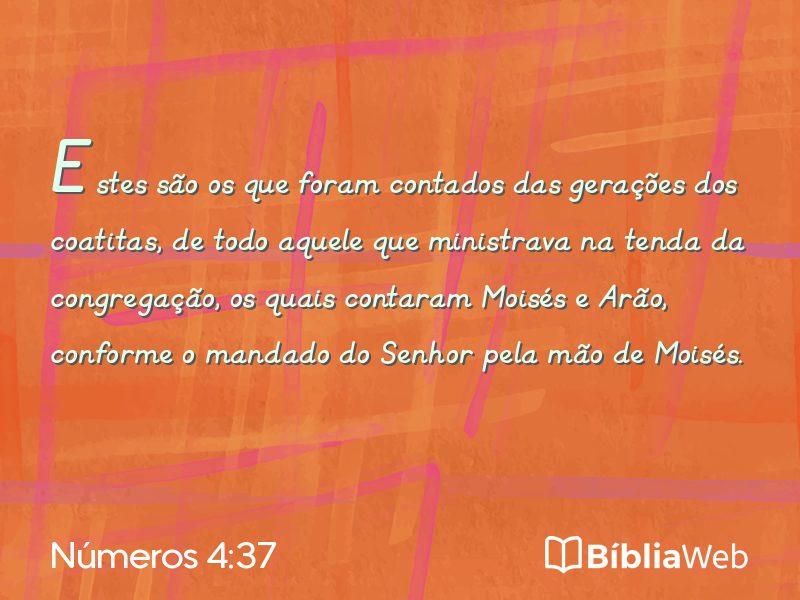 Números 4:37 em imagem para compartilhar