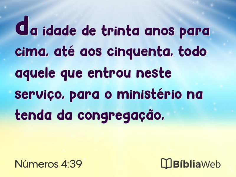 Números 4:39 em imagem para compartilhar