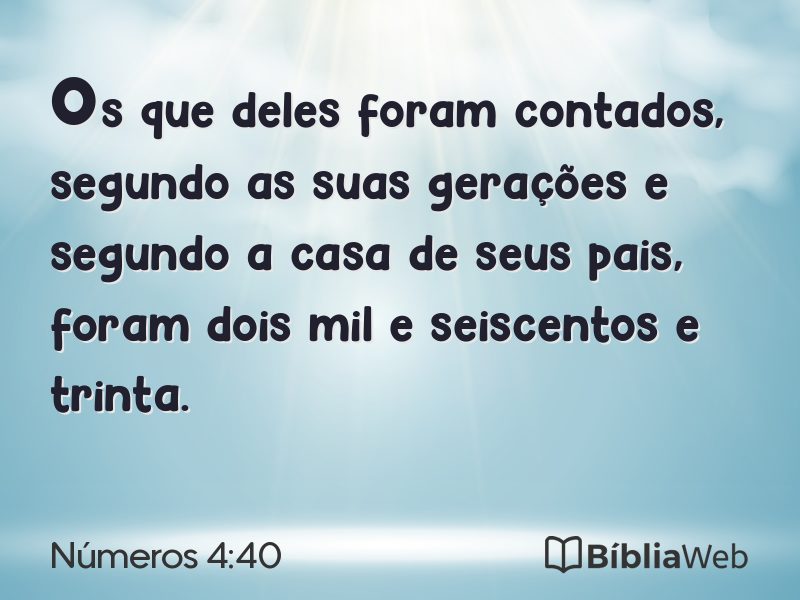Números 4:40 em imagem para compartilhar