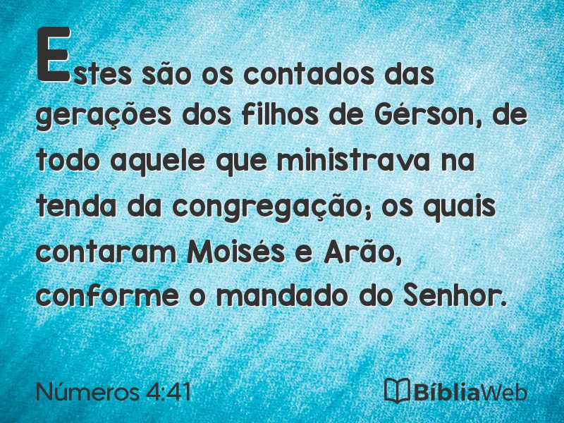 Números 4:41 em imagem para compartilhar